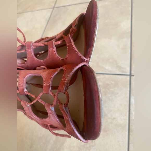 Sigerson Morrison Fringe Ankle Sandals Rose pink Sz7.5 - Picture 14 of 15